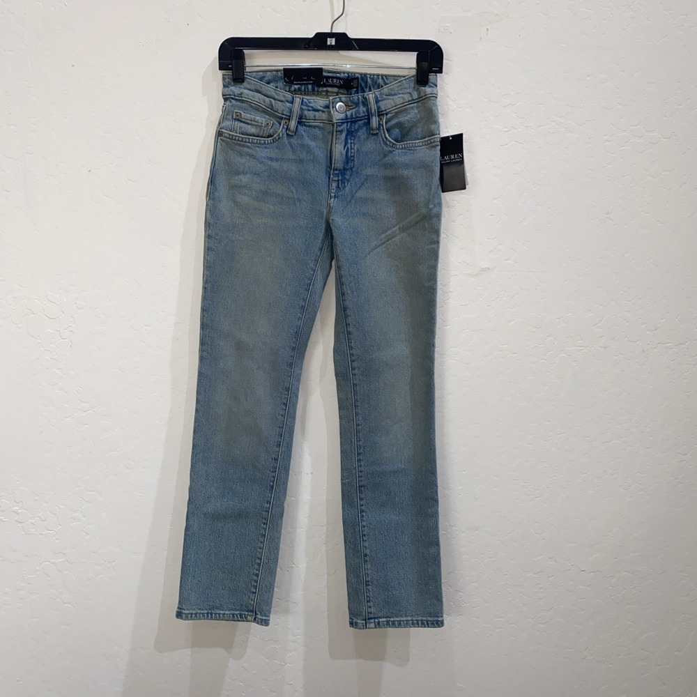 Ralph Lauren Womens Blue Jeans 00 Mid-Rise Straight Ankle 24x27 Americana Preppy